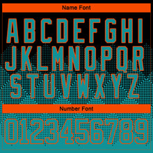 Load image into Gallery viewer, Custom Black Teal-Orange 3D Pattern Gradient Square Shapes Hockey Lace Neck Jersey
