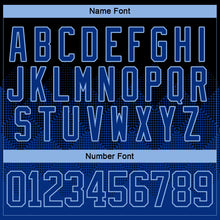 Load image into Gallery viewer, Custom Black Royal-Light Blue 3D Pattern Gradient Square Shapes Hockey Lace Neck Jersey
