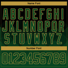Load image into Gallery viewer, Custom Black Green-Old Gold 3D Pattern Gradient Square Shapes Hockey Lace Neck Jersey
