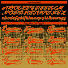 Load image into Gallery viewer, Custom Black Orange-Old Gold 3D Pattern Gradient Square Shapes Hockey Lace Neck Jersey
