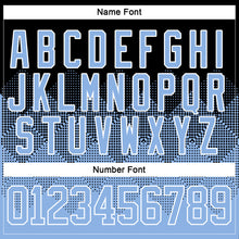 Load image into Gallery viewer, Custom Black Light Blue-White 3D Pattern Gradient Square Shapes Hockey Lace Neck Jersey
