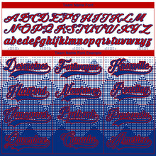 Load image into Gallery viewer, Custom White Royal-Red 3D Pattern Gradient Square Shapes Hockey Lace Neck Jersey
