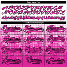 Charger l&#39;image dans la galerie, Custom White Deep Pink-Black 3D Pattern Gradient Square Shapes Hockey Lace Neck Jersey
