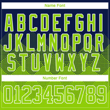 Charger l&#39;image dans la galerie, Custom Navy Neon Green-White 3D Pattern Gradient Square Shapes Hockey Lace Neck Jersey
