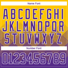 Charger l&#39;image dans la galerie, Custom Yellow Purple-White 3D Pattern Gradient Square Shapes Hockey Lace Neck Jersey
