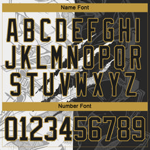 Charger l&#39;image dans la galerie, Custom Black White-Old Gold 3D Pattern Gradient Fashion Scratch Hockey Lace Neck Jersey
