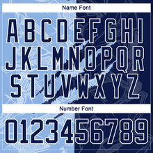 Charger l&#39;image dans la galerie, Custom Navy Light Blue-White 3D Pattern Gradient Fashion Scratch Hockey Lace Neck Jersey
