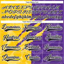 Charger l&#39;image dans la galerie, Custom Purple Black Yellow-White 3D Pattern Gradient Fashion Scratch Hockey Lace Neck Jersey
