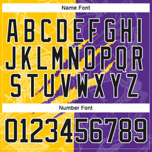 Charger l&#39;image dans la galerie, Custom Purple Black Yellow-White 3D Pattern Gradient Fashion Scratch Hockey Lace Neck Jersey

