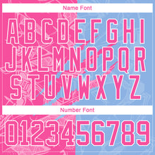 Load image into Gallery viewer, Custom Light Blue Pink-White 3D Pattern Gradient Fashion Scratch Hockey Lace Neck Jersey
