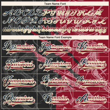 Charger l&#39;image dans la galerie, Custom Black Vintage USA Flag Crimson-Cream 3D Pattern Gradient Fashion Scratch Hockey Lace Neck Jersey
