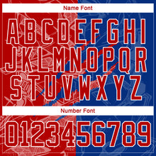 Load image into Gallery viewer, Custom Royal Red-White 3D Pattern Gradient Fashion Scratch Hockey Lace Neck Jersey
