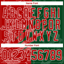 Load image into Gallery viewer, Custom Green Red-White 3D Pattern Gradient Fashion Scratch Hockey Lace Neck Jersey
