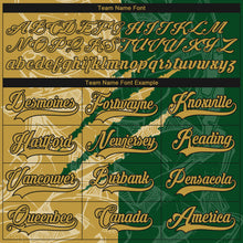 Charger l&#39;image dans la galerie, Custom Green Old Gold-Black 3D Pattern Gradient Fashion Scratch Hockey Lace Neck Jersey
