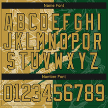 Charger l&#39;image dans la galerie, Custom Green Old Gold-Black 3D Pattern Gradient Fashion Scratch Hockey Lace Neck Jersey
