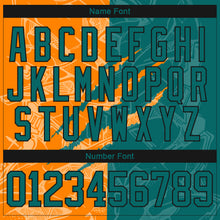 Load image into Gallery viewer, Custom Teal Bay Orange-Black 3D Pattern Gradient Fashion Scratch Hockey Lace Neck Jersey
