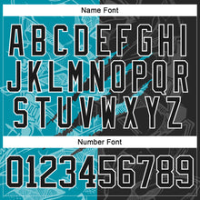 Load image into Gallery viewer, Custom Black Teal-White 3D Pattern Gradient Fashion Scratch Hockey Lace Neck Jersey
