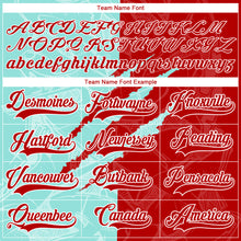 Load image into Gallery viewer, Custom Red Ice Blue-White 3D Pattern Gradient Fashion Scratch Hockey Lace Neck Jersey
