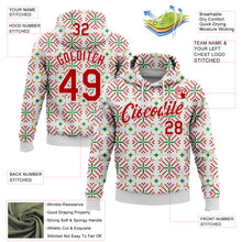 Load image into Gallery viewer, Custom Stitched White Red-White 3D Christmas Sports Pullover Sweatshirt Hoodie
