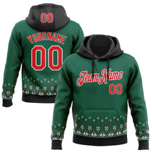 Load image into Gallery viewer, Custom Stitched Green Red-White 3D Christmas Sports Pullover Sweatshirt Hoodie
