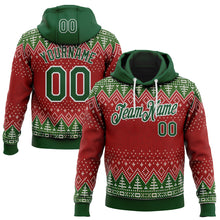 Load image into Gallery viewer, Custom Stitched Red Green-White 3D Christmas Ugly Sweater Sports Pullover Sweatshirt Hoodie
