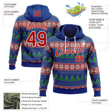 Load image into Gallery viewer, Custom Stitched Royal Red-Cream 3D Christmas Ugly Sweater Sports Pullover Sweatshirt Hoodie
