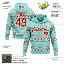 Load image into Gallery viewer, Custom Stitched Ice Blue Red-Cream 3D Christmas Ugly Sweater Sports Pullover Sweatshirt Hoodie
