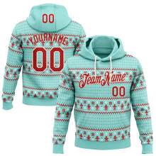 Load image into Gallery viewer, Custom Stitched Ice Blue Red-Cream 3D Christmas Ugly Sweater Sports Pullover Sweatshirt Hoodie
