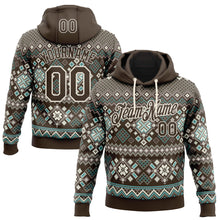 Load image into Gallery viewer, Custom Stitched Brown Brown-Cream 3D Christmas Ugly Sweater Sports Pullover Sweatshirt Hoodie
