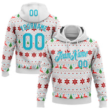 Load image into Gallery viewer, Custom Stitched White Lakes Blue-White 3D Christmas Ugly Sweater Sports Pullover Sweatshirt Hoodie
