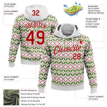 Load image into Gallery viewer, Custom Stitched White Red-White 3D Christmas Ugly Sweater Sports Pullover Sweatshirt Hoodie
