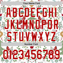 Load image into Gallery viewer, Custom Stitched White Red-White 3D Christmas Floral Sports Pullover Sweatshirt Hoodie
