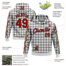 Load image into Gallery viewer, Custom Stitched White Red-Green 3D Christmas Floral Plaid Sports Pullover Sweatshirt Hoodie
