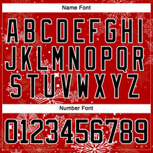 Laden Sie das Bild in den Galerie-Viewer, Custom Red Black-White 3D Christmas Hockey Lace Neck Jersey
