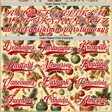 Laden Sie das Bild in den Galerie-Viewer, Custom Red Red-White 3D Christmas Hockey Lace Neck Jersey
