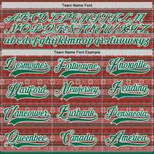 Laden Sie das Bild in den Galerie-Viewer, Custom Red Kelly Green-White 3D Christmas Ugly Sweater Hockey Lace Neck Jersey
