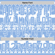 Загрузить изображение в средство просмотра галереи, Custom White Light Blue-White 3D Christmas Ugly Sweater Hockey Lace Neck Jersey
