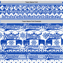 Laden Sie das Bild in den Galerie-Viewer, Custom White Thunder Blue-White 3D Christmas Ugly Sweater Hockey Lace Neck Jersey
