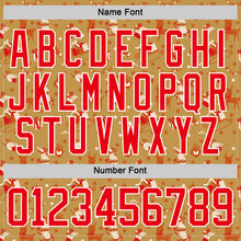 Laden Sie das Bild in den Galerie-Viewer, Custom Old Gold Fire Red-White 3D Christmas Hockey Lace Neck Jersey
