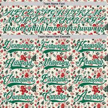 Загрузить изображение в средство просмотра галереи, Custom Cream Kelly Green-White 3D Christmas Hockey Lace Neck Jersey
