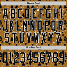 Laden Sie das Bild in den Galerie-Viewer, Custom Old Gold Black-White 3D Christmas Hockey Lace Neck Jersey
