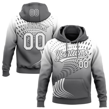 Custom Stitched Gray White-Steel Gray 3D Pattern Design Geometrico Graph Sports Pullover Sweatshirt Hoodie