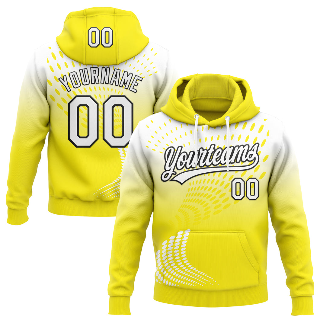 Custom Stitched Light Yellow White-Black 3D Pattern Design Geometrico Graph Sports Pullover Sweatshirt Hoodie