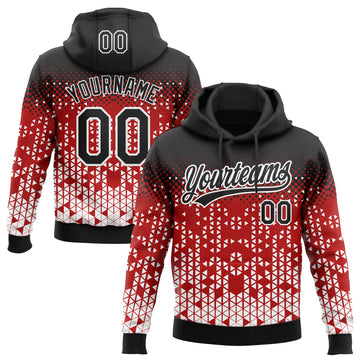 Custom Stitched Red Black-White 3D Pattern Design Geometrico Graph Sports Pullover Sweatshirt Hoodie