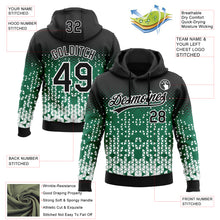 Laden Sie das Bild in den Galerie-Viewer, Custom Stitched Kelly Green Black-White 3D Pattern Design Geometrico Graph Sports Pullover Sweatshirt Hoodie
