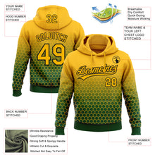 Laden Sie das Bild in den Galerie-Viewer, Custom Stitched Green Gold-Black 3D Pattern Design Geometrico Graph Sports Pullover Sweatshirt Hoodie

