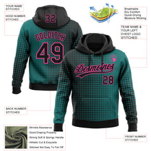 Load image into Gallery viewer, Custom Stitched Teal Black-Pink 3D Pattern Design Geometrico Graph Sports Pullover Sweatshirt Hoodie

