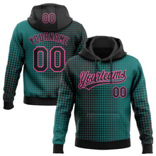 Load image into Gallery viewer, Custom Stitched Teal Black-Pink 3D Pattern Design Geometrico Graph Sports Pullover Sweatshirt Hoodie
