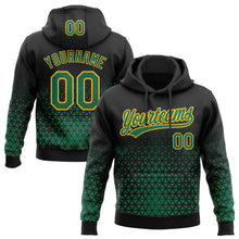 Load image into Gallery viewer, Custom Stitched Black Kelly Green-Gold 3D Pattern Design Geometrico Graph Sports Pullover Sweatshirt Hoodie
