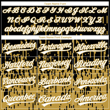 Load image into Gallery viewer, Custom Stitched Black White-Old Gold 3D Pattern Design Abstract Shape Sports Pullover Sweatshirt Hoodie
